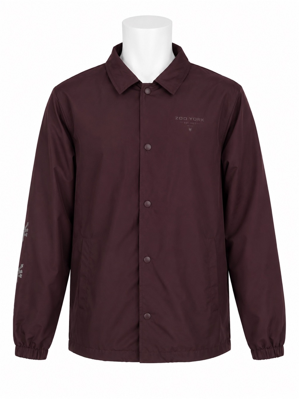 Size‎ XL (16) Zoo York Boys Coach Jacket Burgundy Snap Front Skate